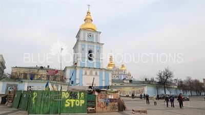 Protest Camp in front of St. Michael's Golden-Domed Monastery in Kiev