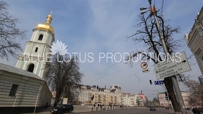 St. Sophia Cathedral and Statue of Bohdan Khmelnytsky in Kiev