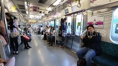 Interior of Yamanote/Line 14 Train in Tokyo