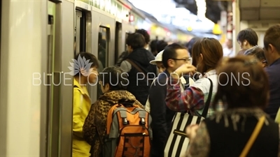 Train Arriving at Shinjuku Station in Tokyo