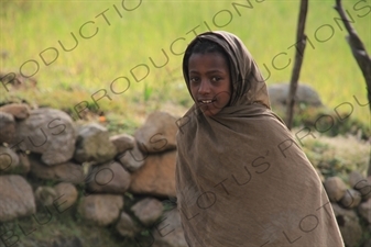 Child in a Small Village in Simien Mountains National Park