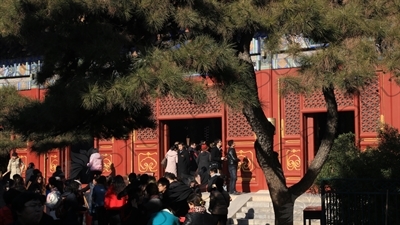 Hall of the Wheel of the Law (Falun Dian) in the Lama Temple in Beijing