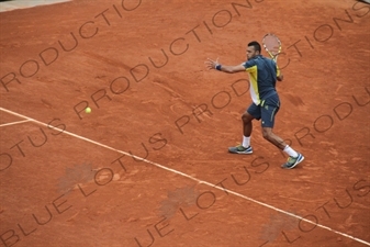 Jo-Wilfried Tsonga on Philippe Chatrier Court at the French Open/Roland Garros in Paris