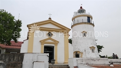 Chapel of Our Lady of Guia (Capela de Nossa Senhora da Guia) and Lighthouse in Guia Fortress (Fortaleza da Guia) in Macau
