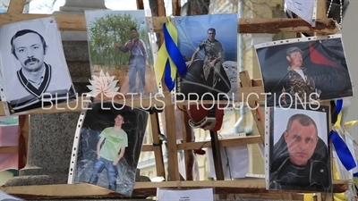 Memorial to People Killed in Kiev Protests, in a Chapel in the Grounds of St. Michael's Golden-Domed Monastery in Kiev