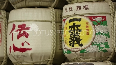 Meiji Shrine (Meiji Jinggu) Kazaridaru (Donated Sake Barrels) in Tokyo