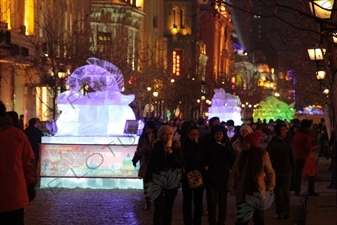 Ice Sculptures on a Street in Harbin