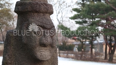 Dol Hareubang Statue near the Korean National Folk Museum at Gyeongbok Palace (Gyeongbokgung) in Seoul