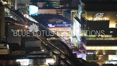 BTS Train Arriving at Siam Station in Bangkok