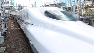 Bullet Train (Shinkansen) Arriving at Tokyo Station