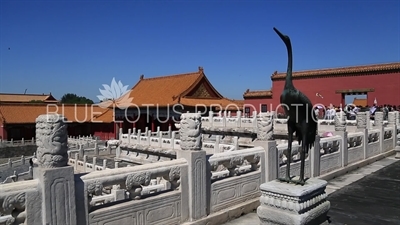 Crane Statue in front of the Hall of Supreme Harmony (Taihe Dian) in the Forbidden City in Beijing