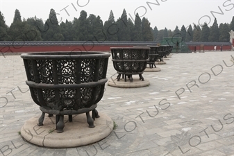 Sacrificial Stove and Sacrificial Braziers in the Circular Mound Altar (Yuanqiu Tan) Compound in the Temple of Heaven (Tiantan) in Beijing