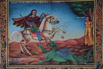 Painting of St. George and the Dragon in the Church of our Lady Mary of Zion in Axum