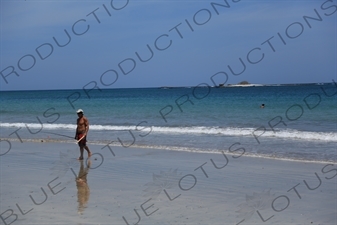Man with a Fishing Rod on a Beach in Nosara