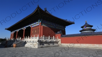 Gate of Prayer for Good Harvests (Qi Nian Men) and the Hall of Prayer for Good Harvests (Qi Nian Dian) in the Temple of Heaven (Tiantan) in Beijing