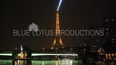 Eiffel Tower and the Isle of Swans (Île aux Cygnes) in Paris