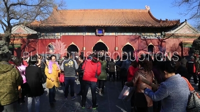 Incense Burning in front of the Gate of Peace and Harmony (Yonghe Men) in the Lama Temple in Beijing