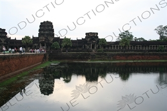 Exterior Wall of Angkor Wat Reflecting in Lake