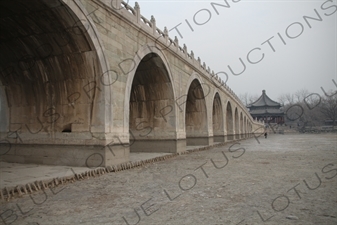 17 Arch Bridge (Shiqi Kong Qiao) and Spacious Pavilion (Kuoruting) in the Summer Palace in Beijing