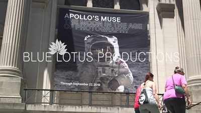 Sign Advertising the 'Apollo's Muse: The Moon in the Age of Photography' Exhibition at the Metropolitan Museum of Art in New York City
