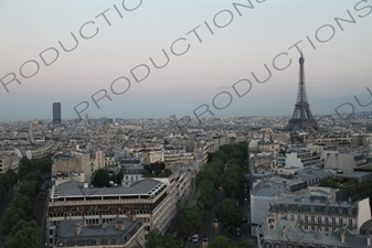 Eiffel Tower from the Arc de Triomphe in Paris