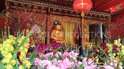 Po Lin Monastery Three Golden Buddha Statues on Lantau Island